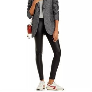 Theory Black Adbelle Leather Leggings Lamb Leather - size 4